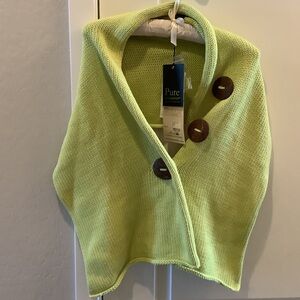 PURE HANDKNIT Lime Button Wrap